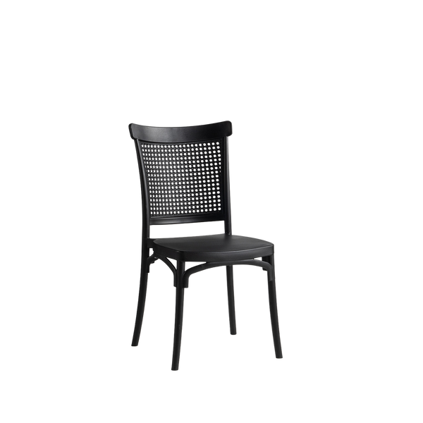 Lima Caffe/Bistro Polypropylene Stacking Chair Black