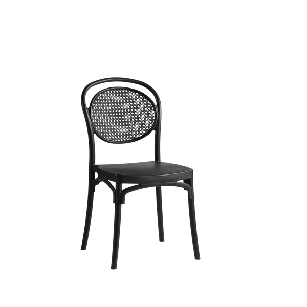 Sera Caffe/Bistro Polypropylene Stacking Chair Black