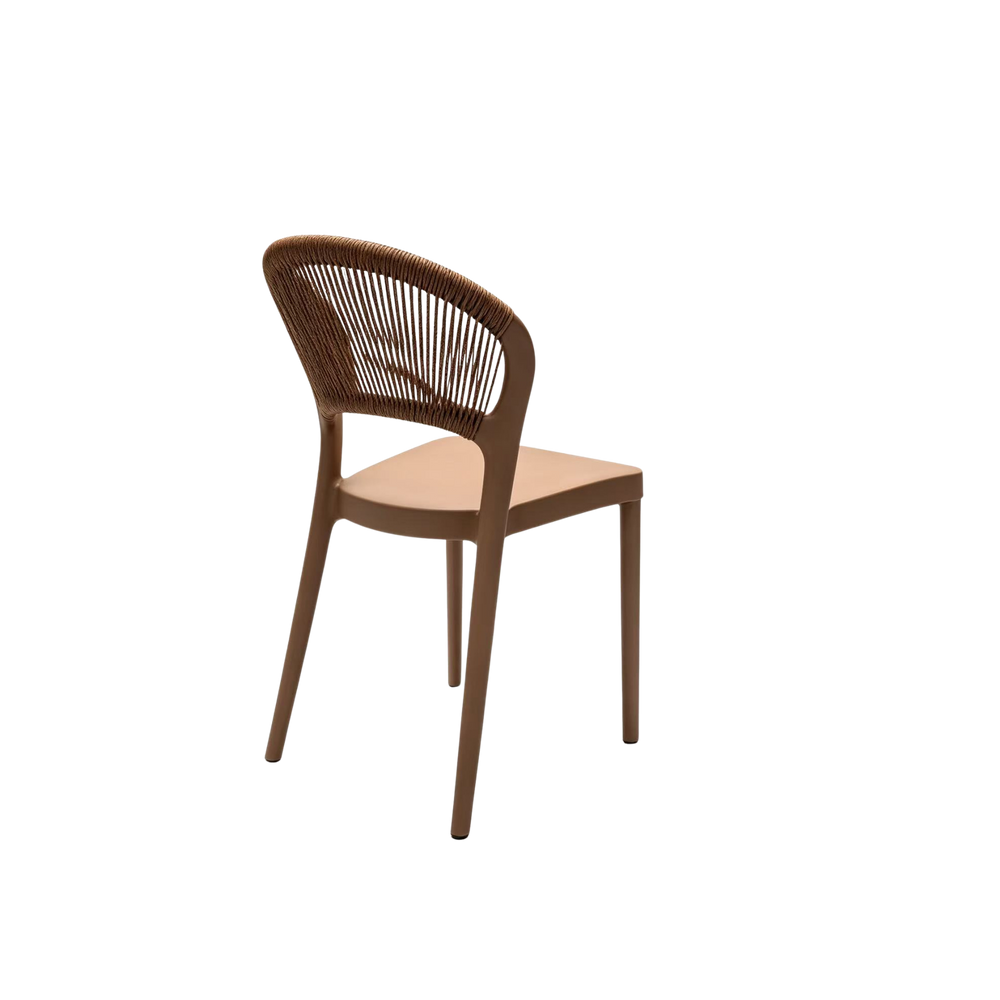 Coastal Rope-Back Polypropylene Brown – Indoor & Outdoor Café and Garden Chair