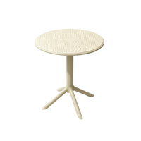 Round Polypropylene Café Bistro Table Cream – Indoor & Outdoor