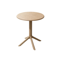 Round Polypropylene Café Bistro Table Brown – Indoor & Outdoor