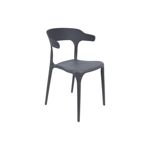 Amalfi Stackable Polypropylene Chair Charcoal for Cafés, Beach Bars, Pubs, Restaurants & Gardens