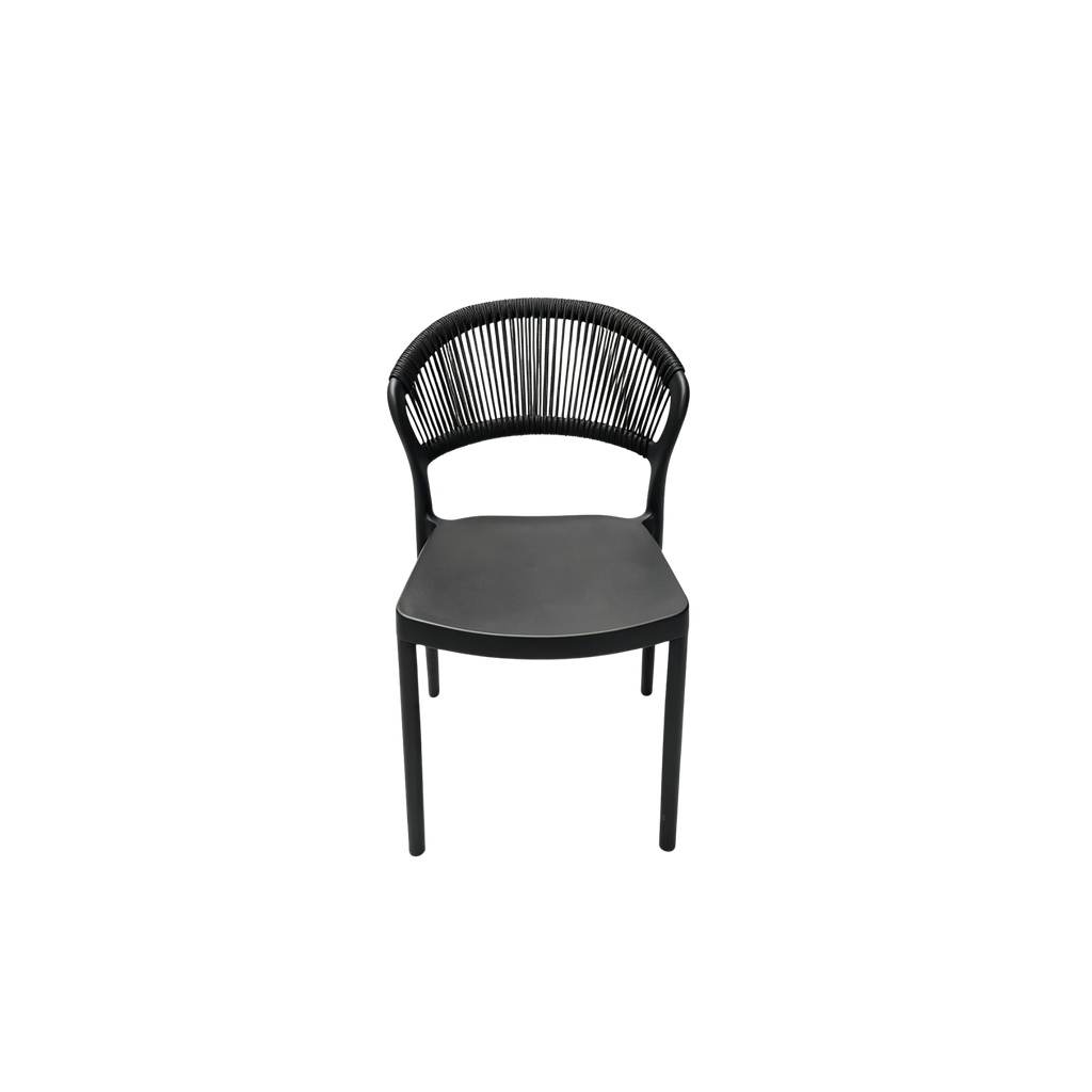Coastal Rope-Back Polypropylene Black – Indoor & Outdoor Café and Garden Chair