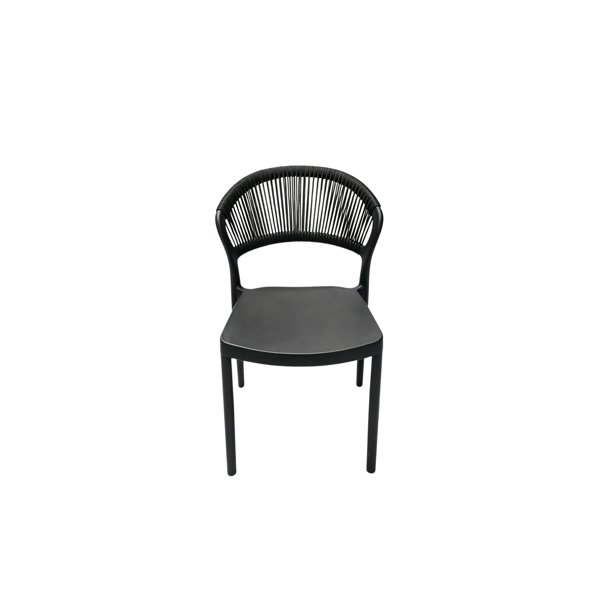 Coastal Rope-Back Polypropylene Black – Indoor & Outdoor Café and Garden Chair