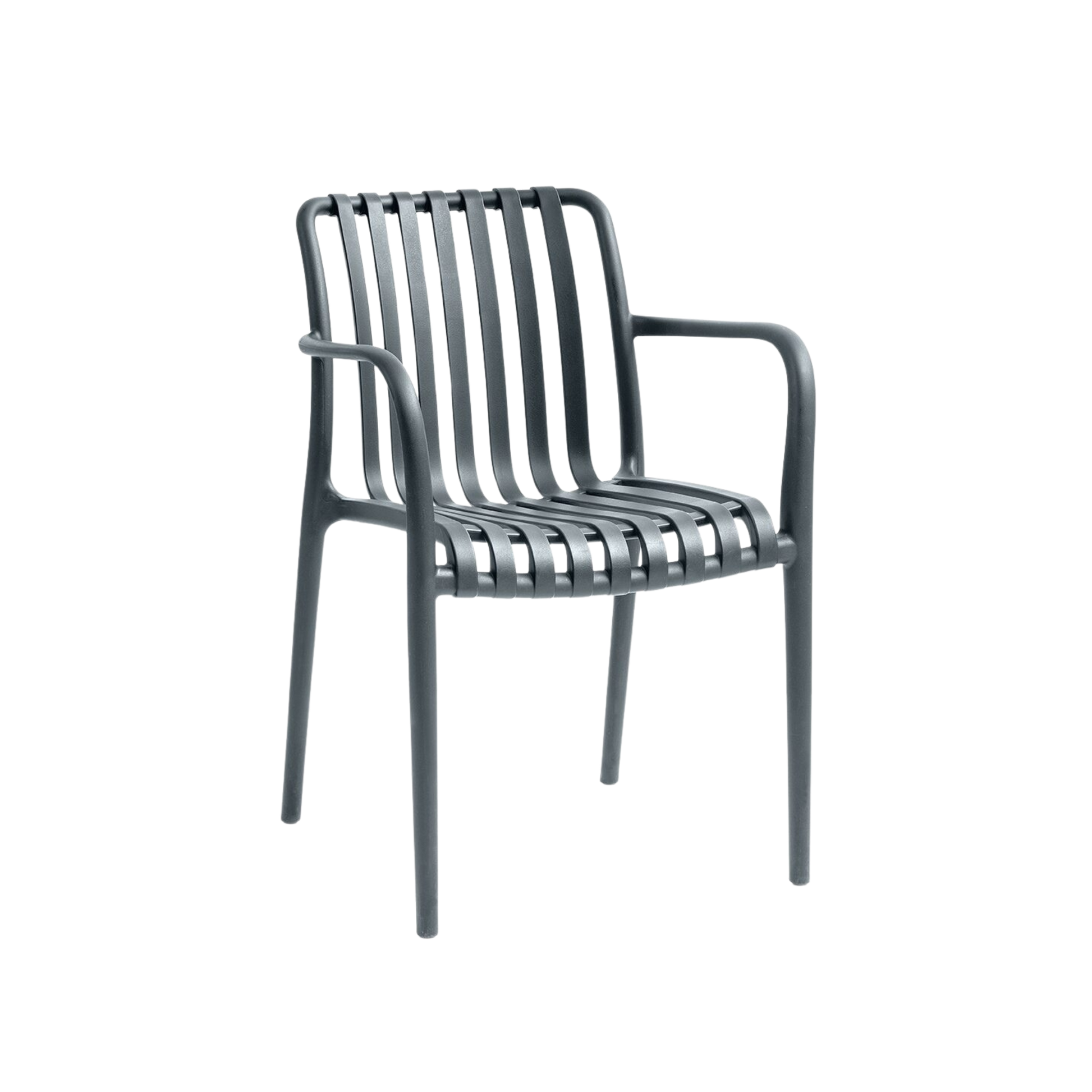 Paris Polypropylene Chair Charcoal – Stackable Outdoor Cafe Restaurant Hospitality Seating