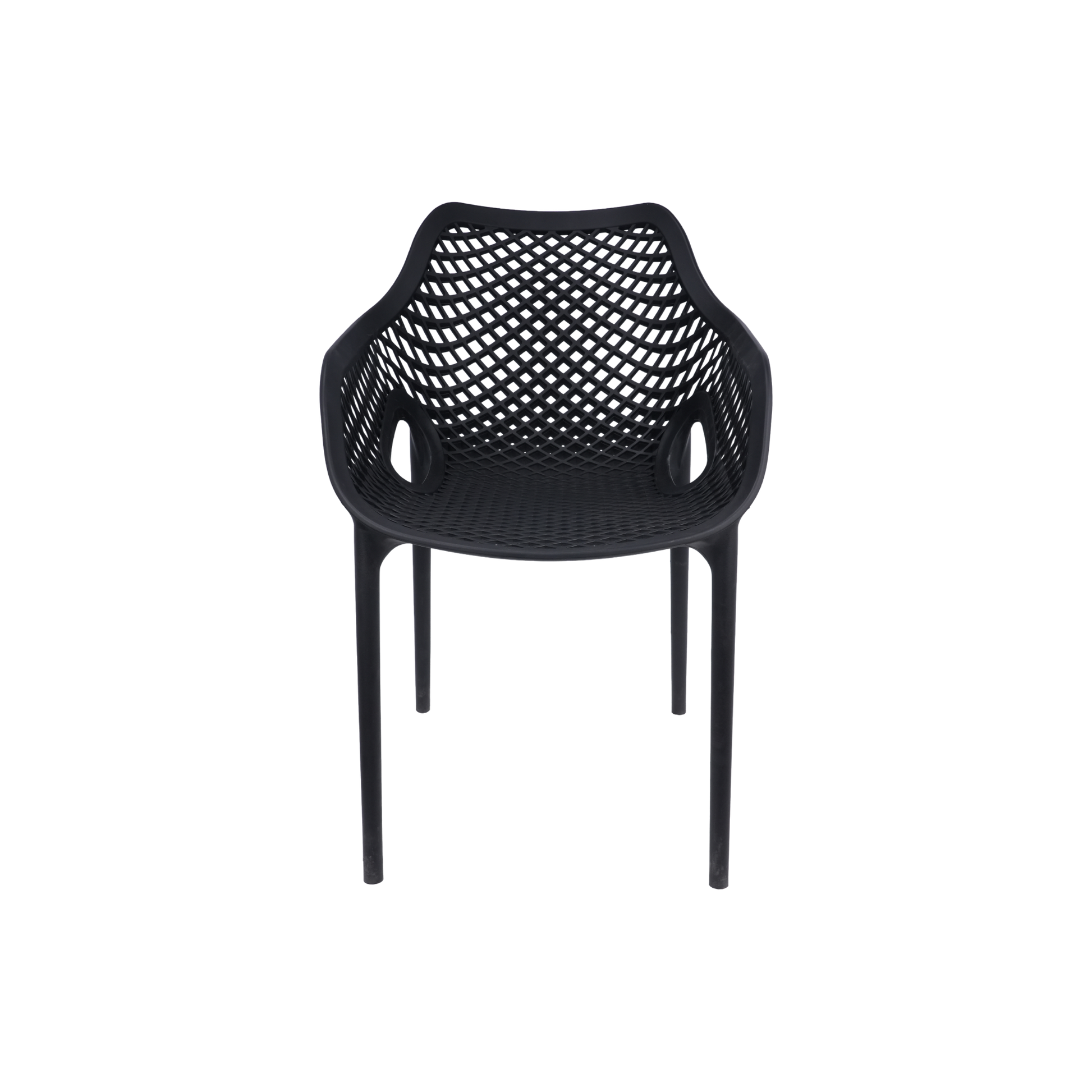 Air XL Armchair Black – Stackable Outdoor Café Chair for Coffee Shops, Patios & Home Gardens