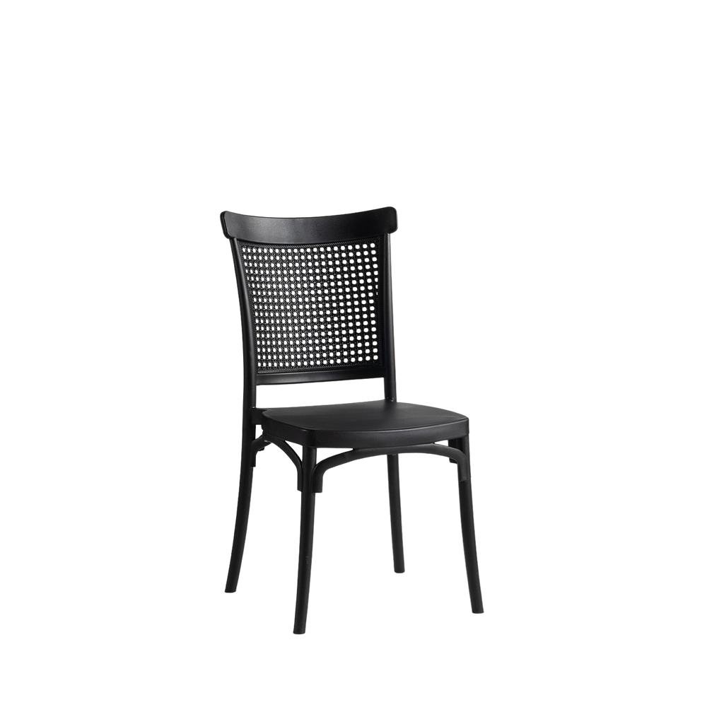 Lima Caffe/Bistro Polypropylene Stacking Chair Black