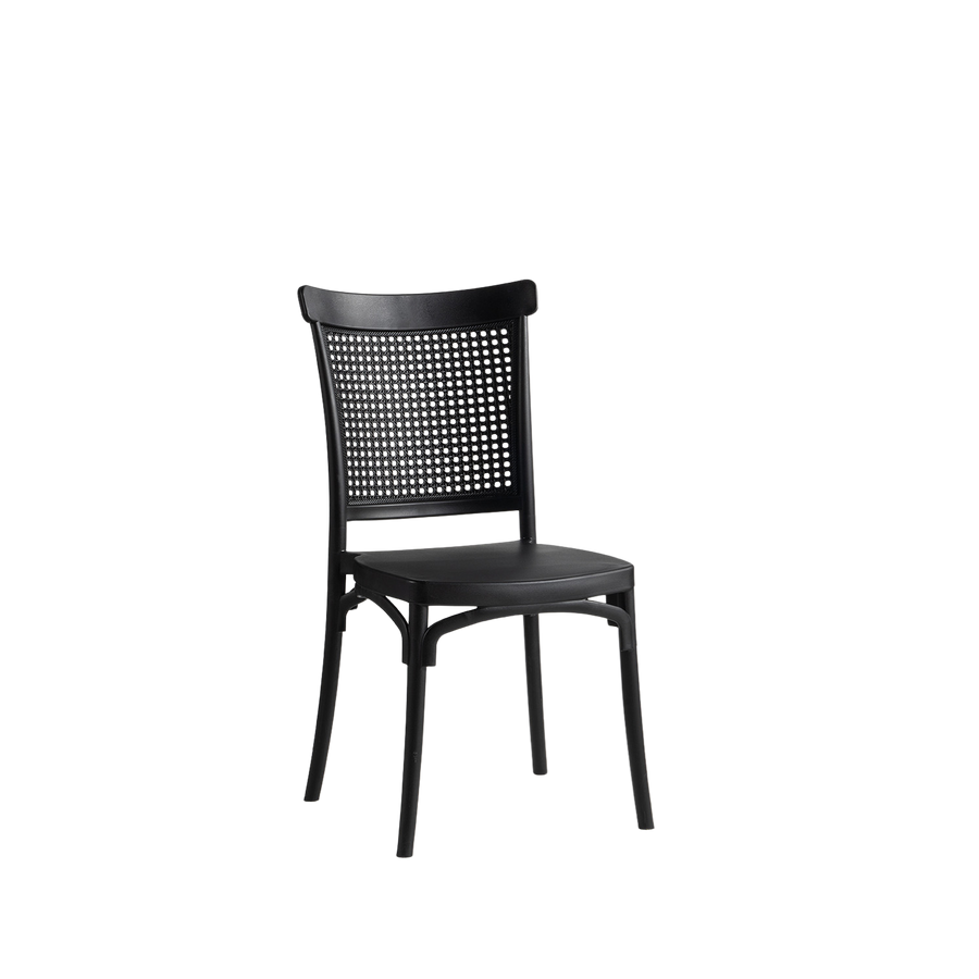 Lima Caffe/Bistro Polypropylene Stacking Chair Black