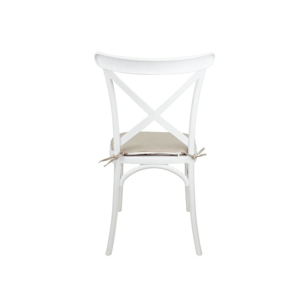 The Elmwood Polypropylene Crossback Caffe Stacking Chair - White