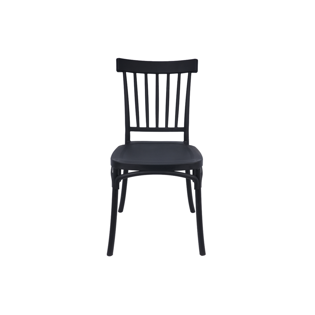 Standard Polypropylene Café Chair Black For Indoor & Outdoor Commercial Seating
