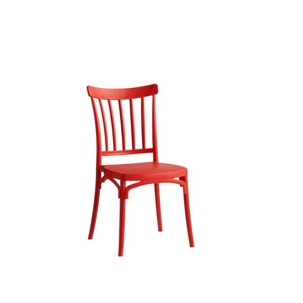 Alba Polypropylene Caffe/Bistro Stacking Chair Red