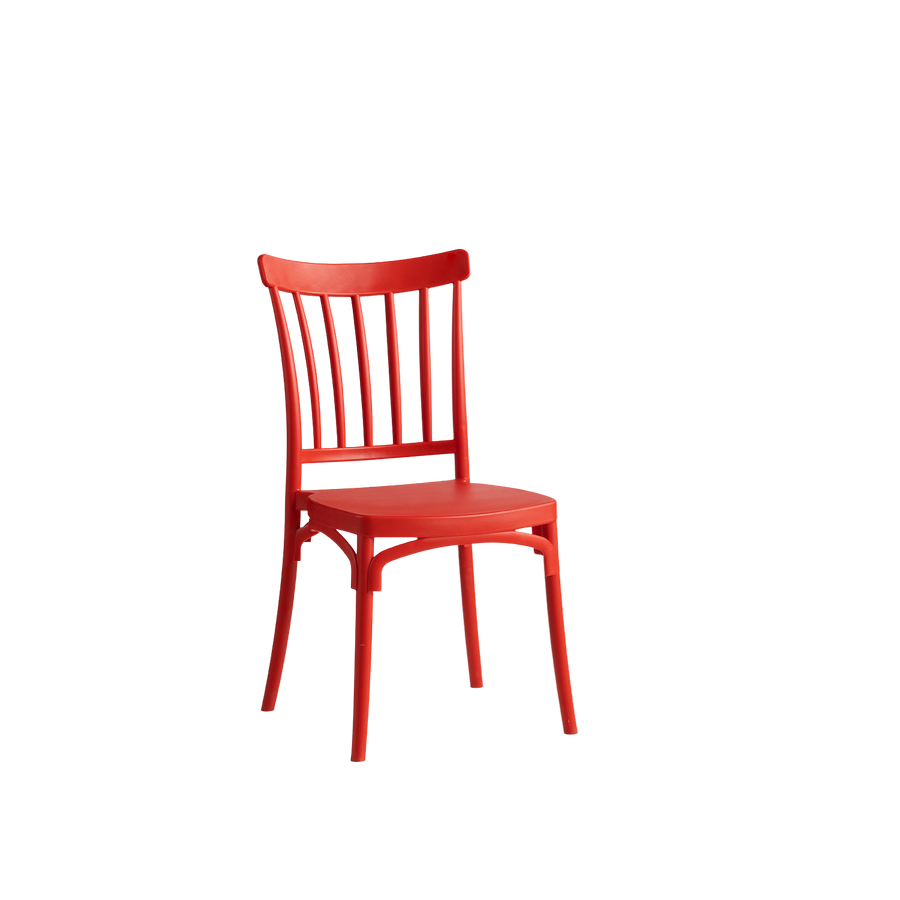 Alba Polypropylene Caffe/Bistro Stacking Chair Red