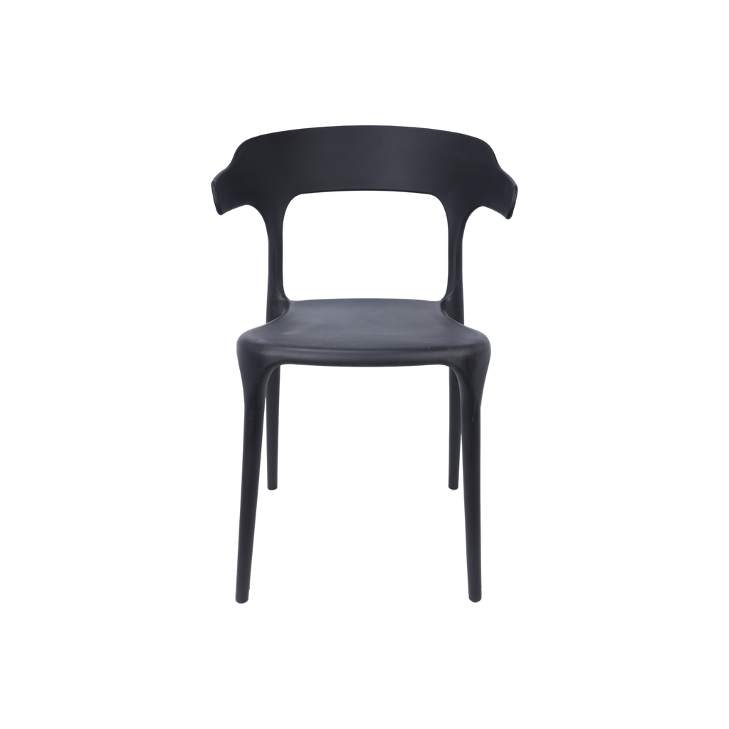 Amalfi Stackable Polypropylene Chair Black for Cafés, Beach Bars, Pubs, Restaurants & Gardens