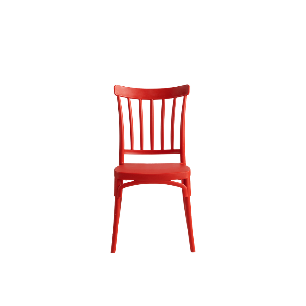 Polypropylene Caffe/Bistro Stacking Chair Red