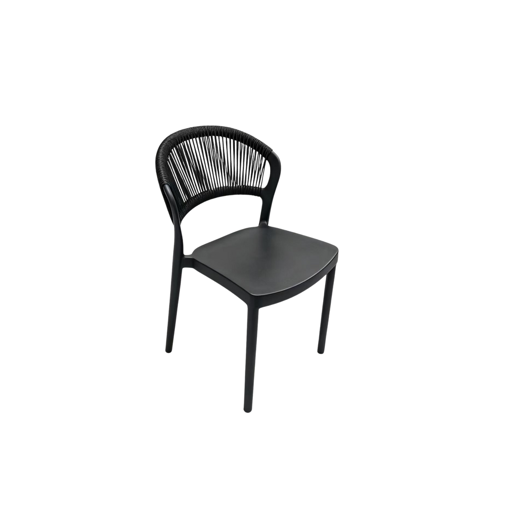 Coastal Rope-Back Polypropylene Black – Indoor & Outdoor Café and Garden Chair