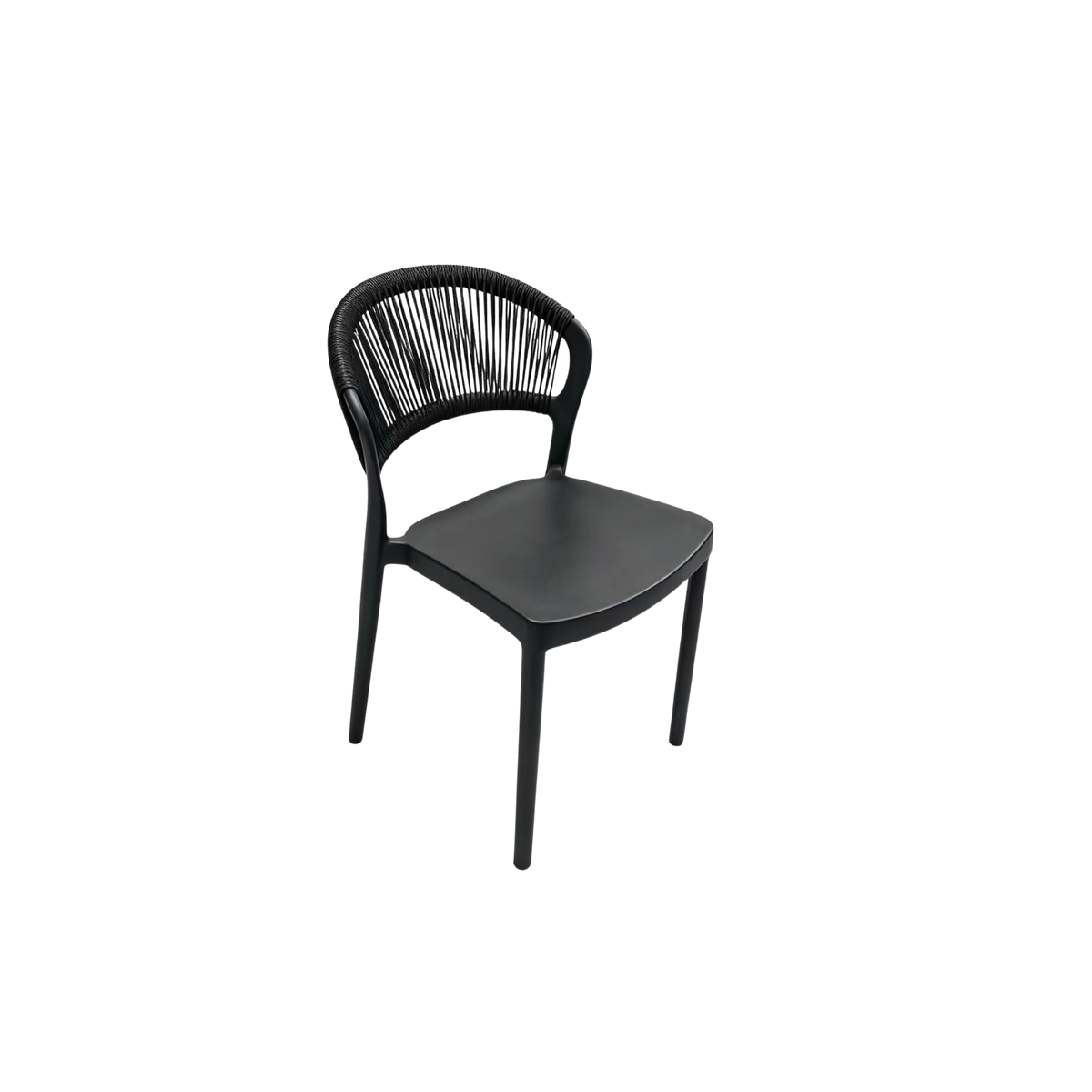 Coastal Rope-Back Polypropylene Black – Indoor & Outdoor Café and Garden Chair