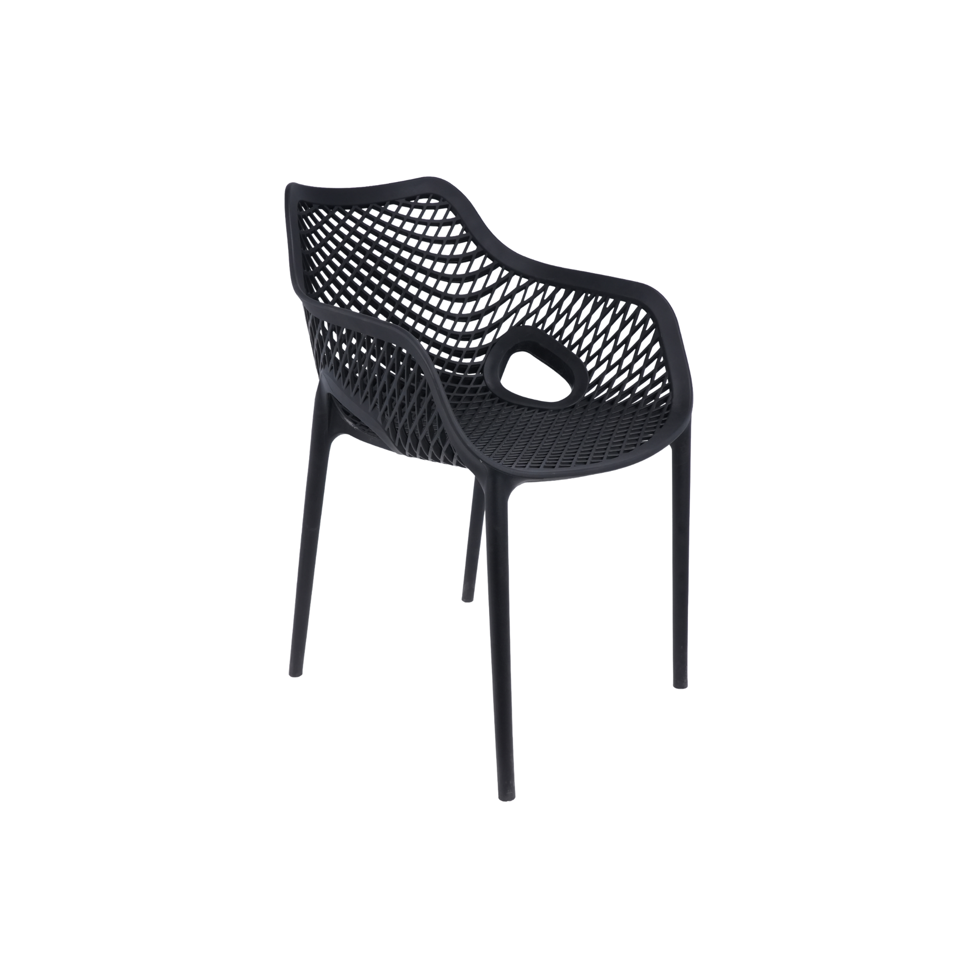 Air XL Armchair Black – Stackable Outdoor Café Chair for Coffee Shops, Patios & Home Gardens
