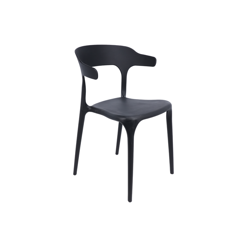 Amalfi Stackable Polypropylene Chair Black for Cafés, Beach Bars, Pubs, Restaurants & Gardens