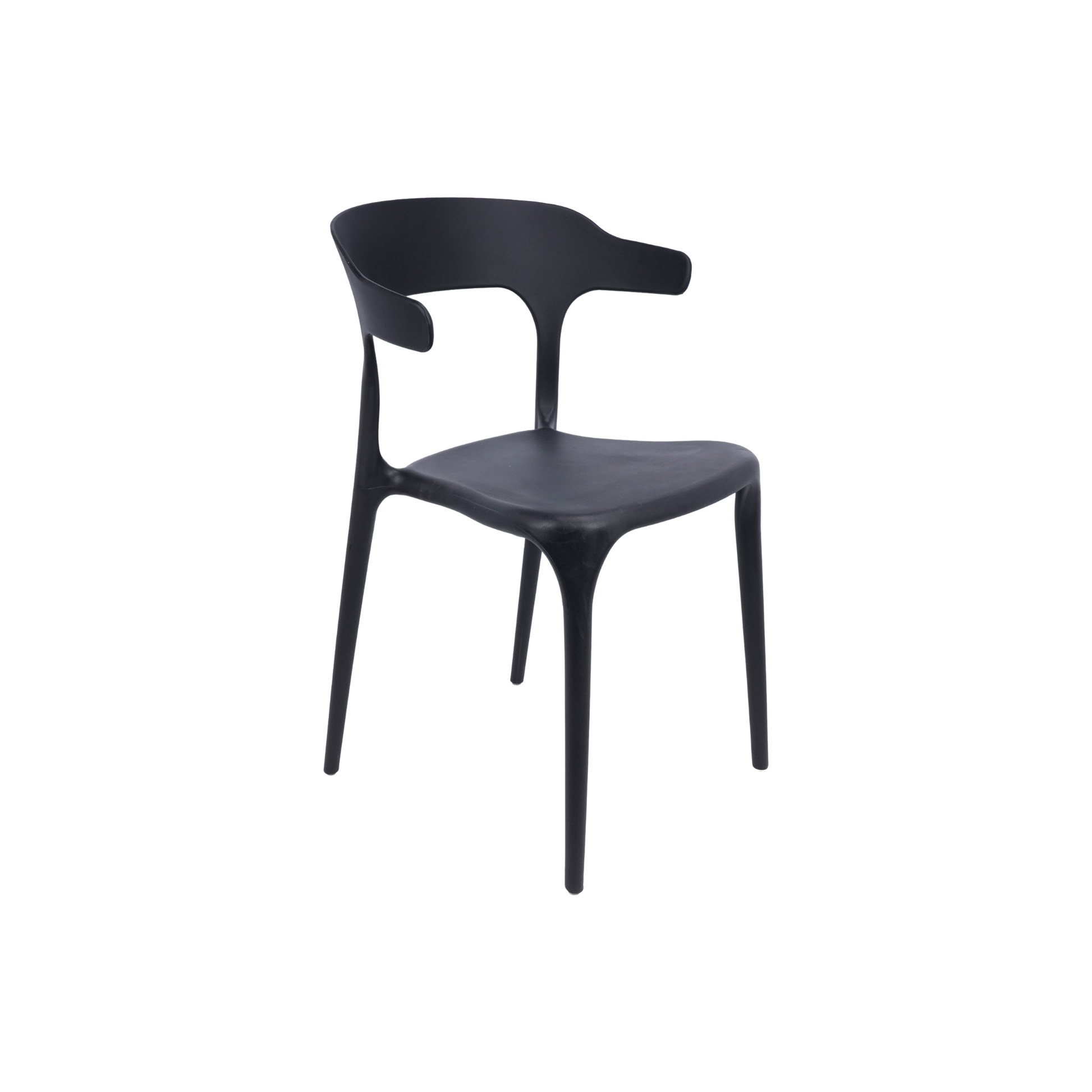 Amalfi Stackable Polypropylene Chair Black for Cafés, Beach Bars, Pubs, Restaurants & Gardens