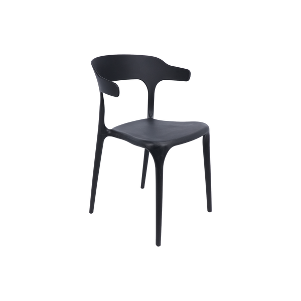 Amalfi Stackable Polypropylene Chair Black for Cafés, Beach Bars, Pubs, Restaurants & Gardens