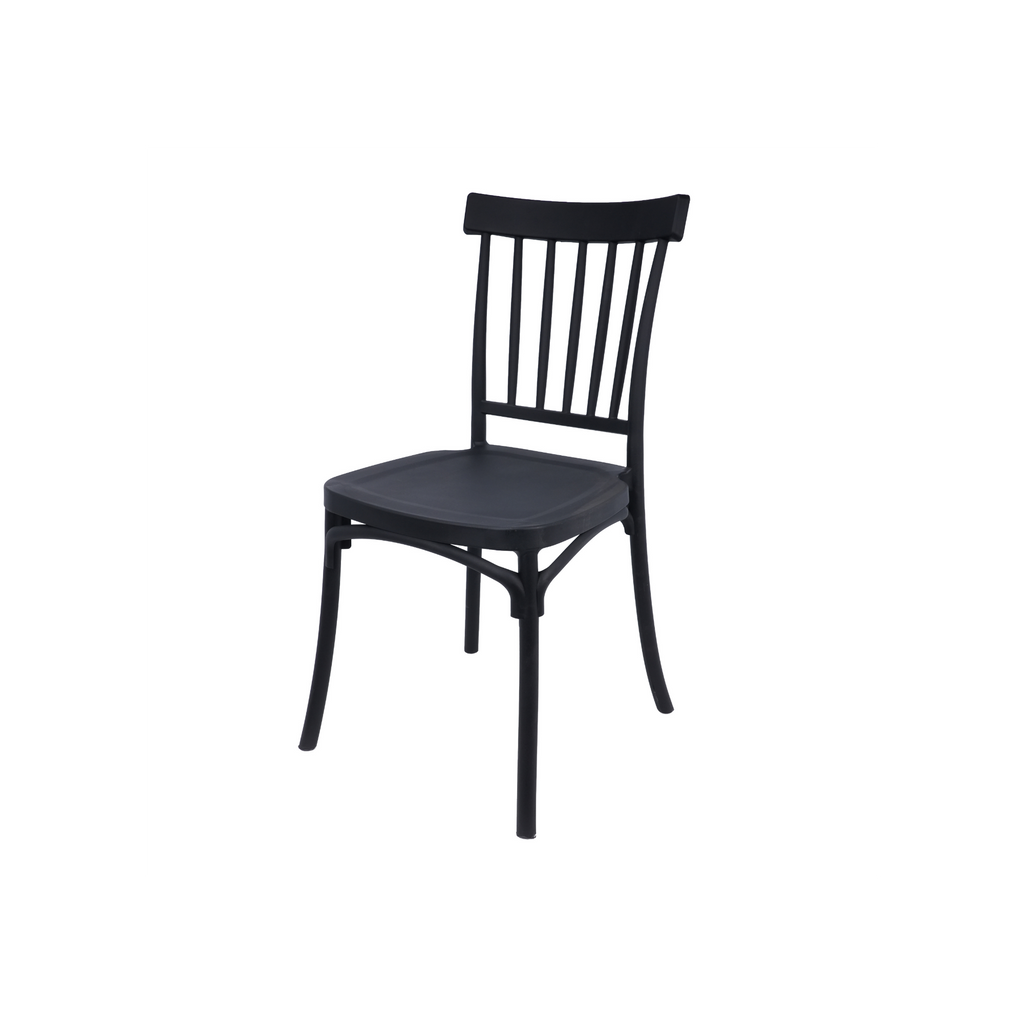 Standard Polypropylene Café Chair Black For Indoor & Outdoor Commercial Seating