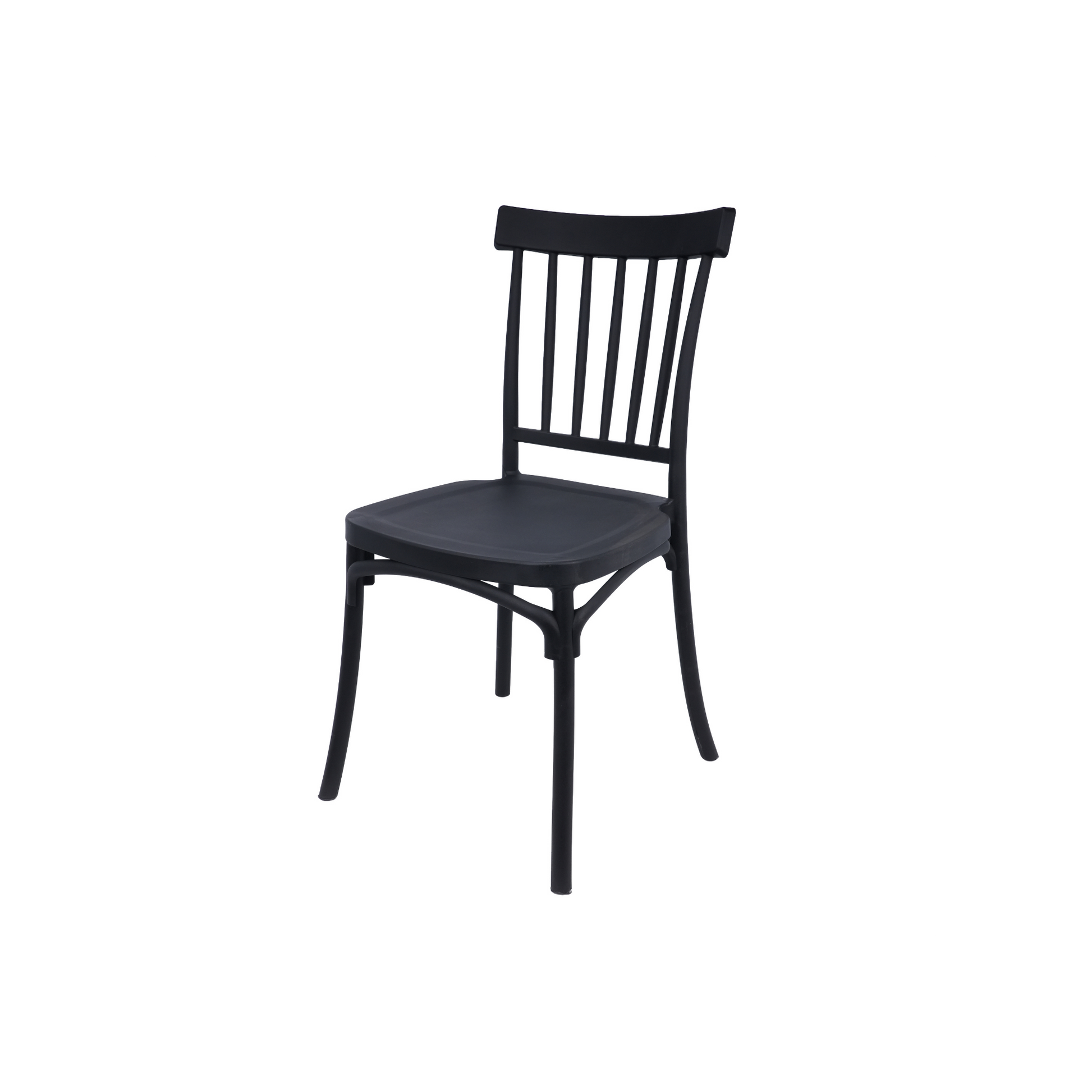 Standard Polypropylene Café Chair Black For Indoor & Outdoor Commercial Seating