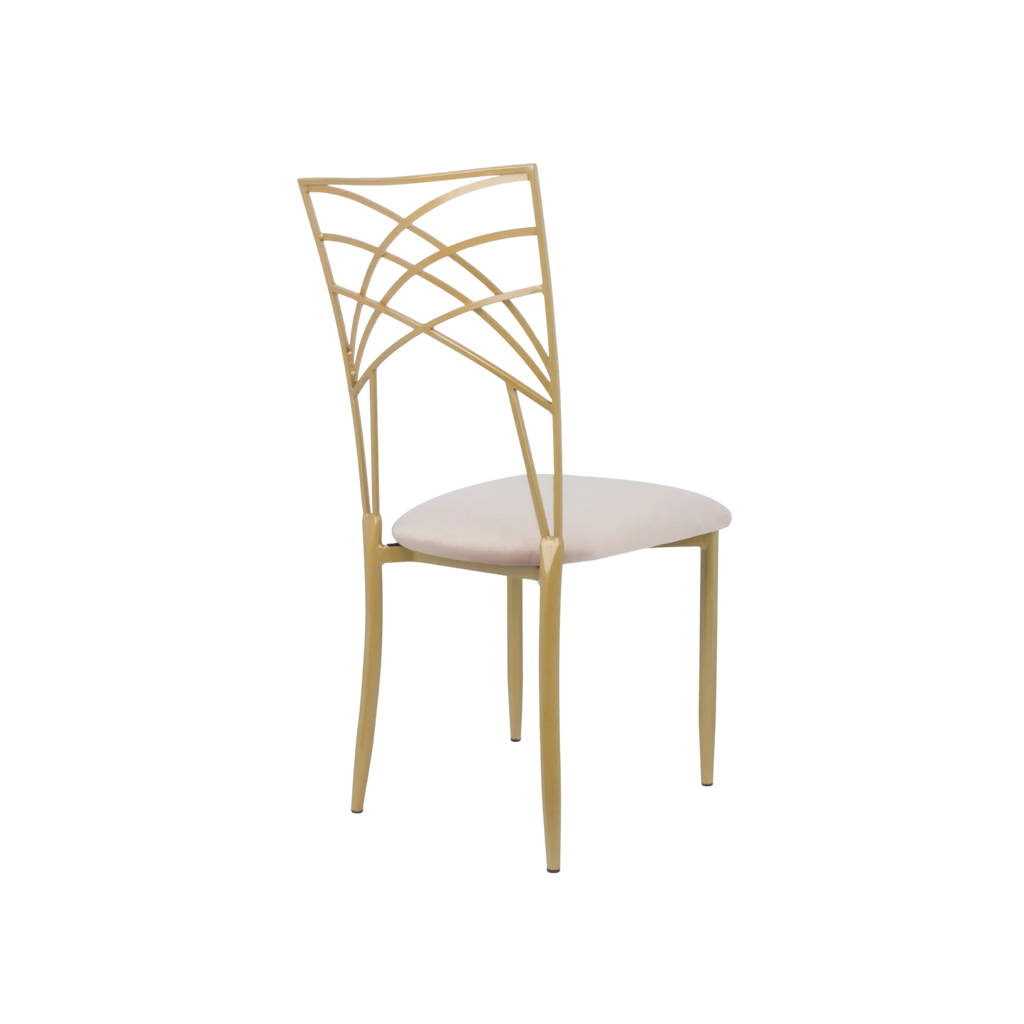 Chameleon Steel Event Stacking Chair Gold Ivory