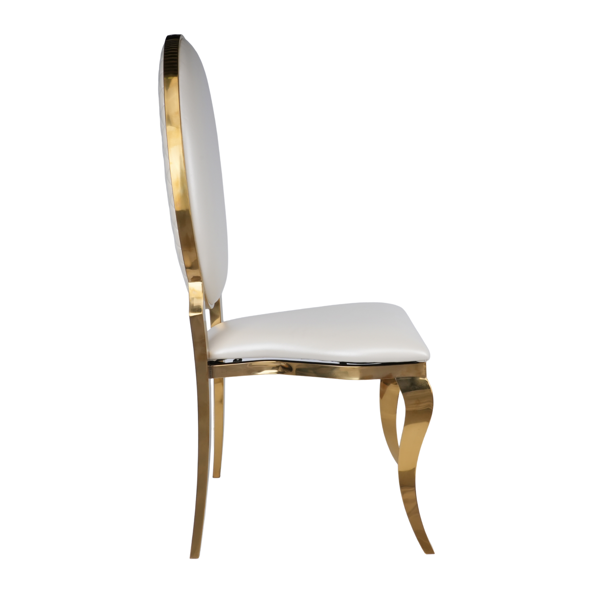 Opal Oval Back PU Leather Stacking Chair - White