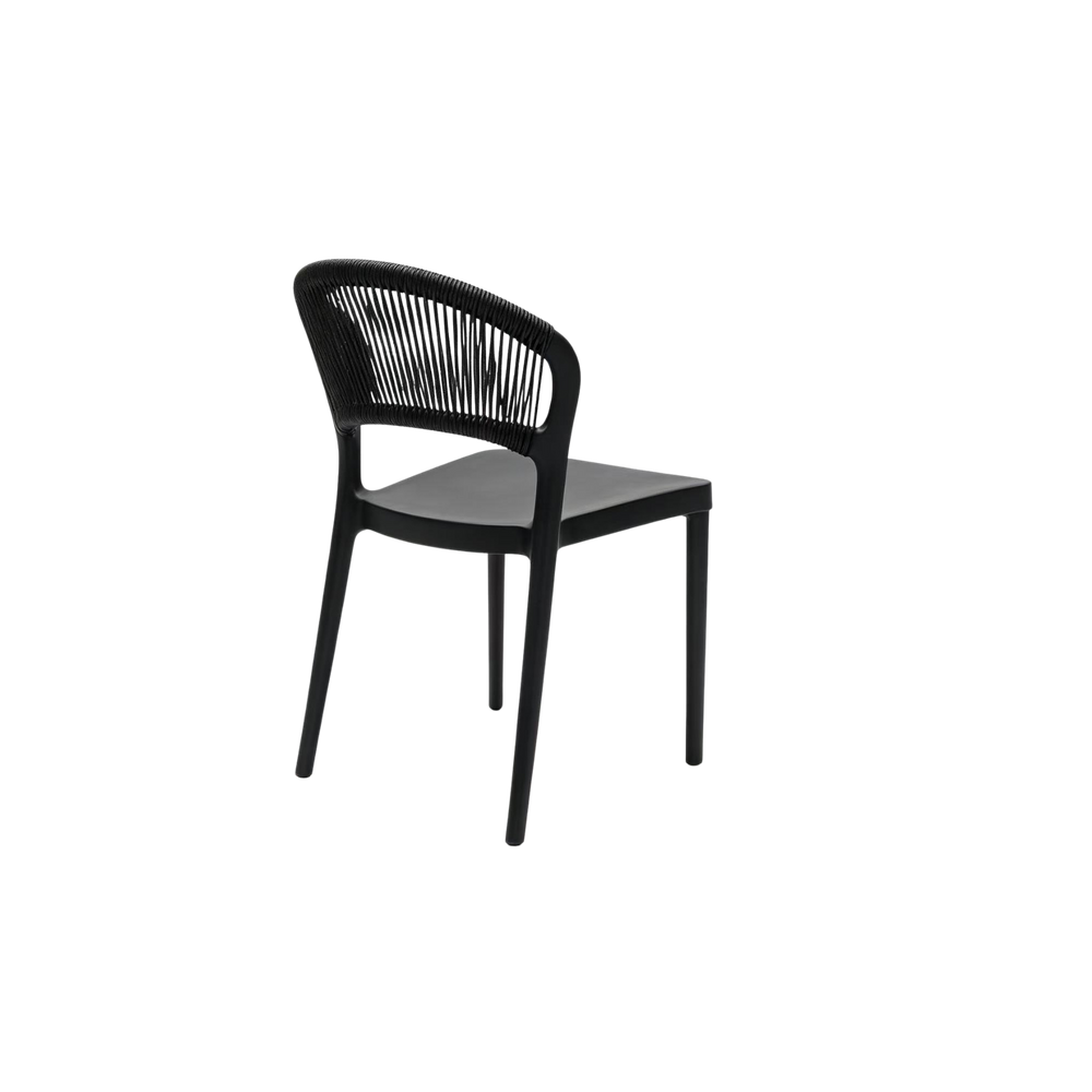 Coastal Rope-Back Polypropylene Black – Indoor & Outdoor Café and Garden Chair