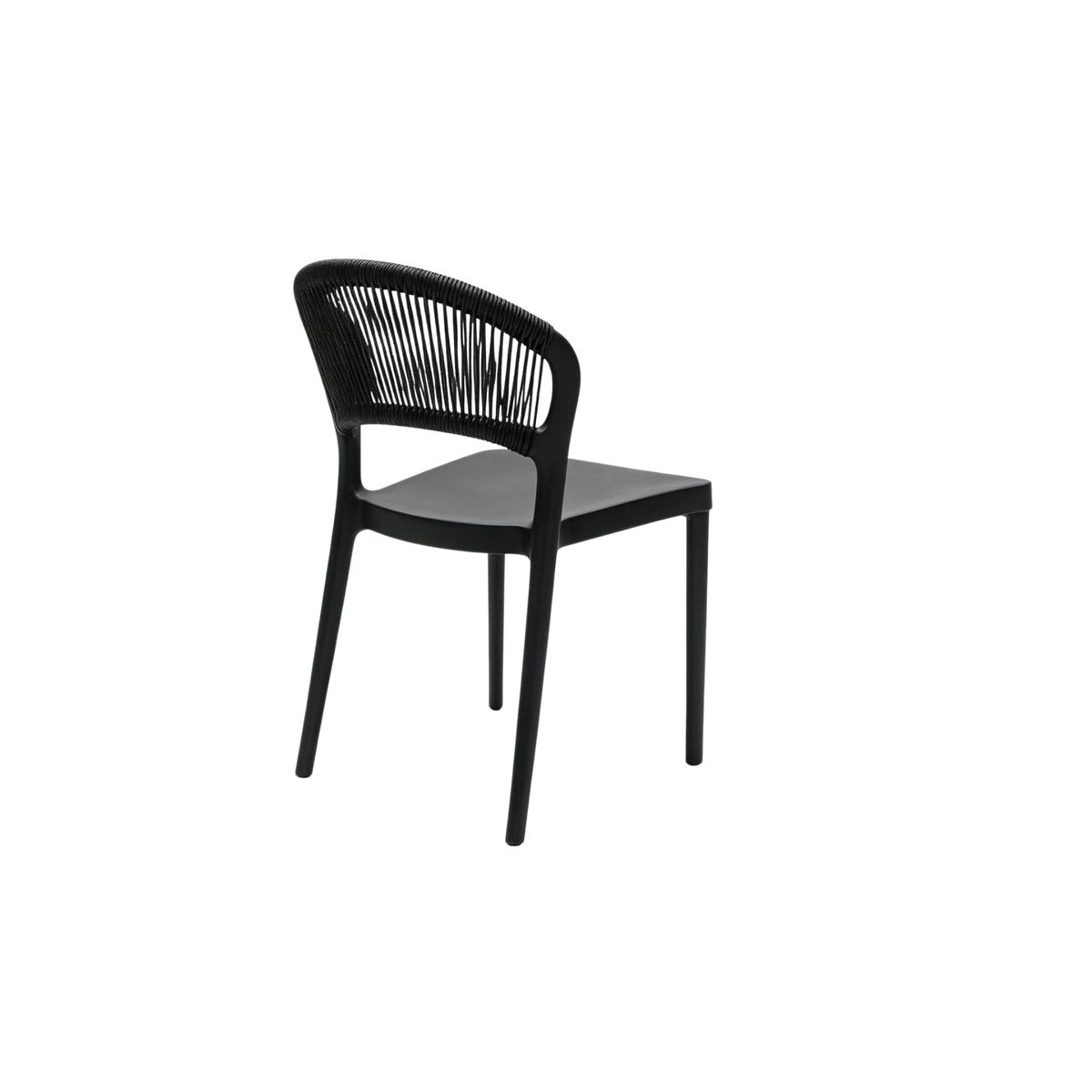 Coastal Rope-Back Polypropylene Black – Indoor & Outdoor Café and Garden Chair