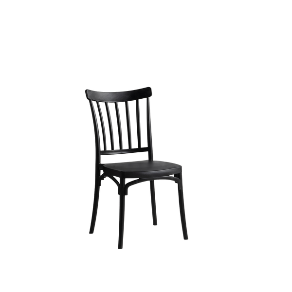 Alba Polypropylene Caffe/Bistro Polypropylene Stacking Chair Black
