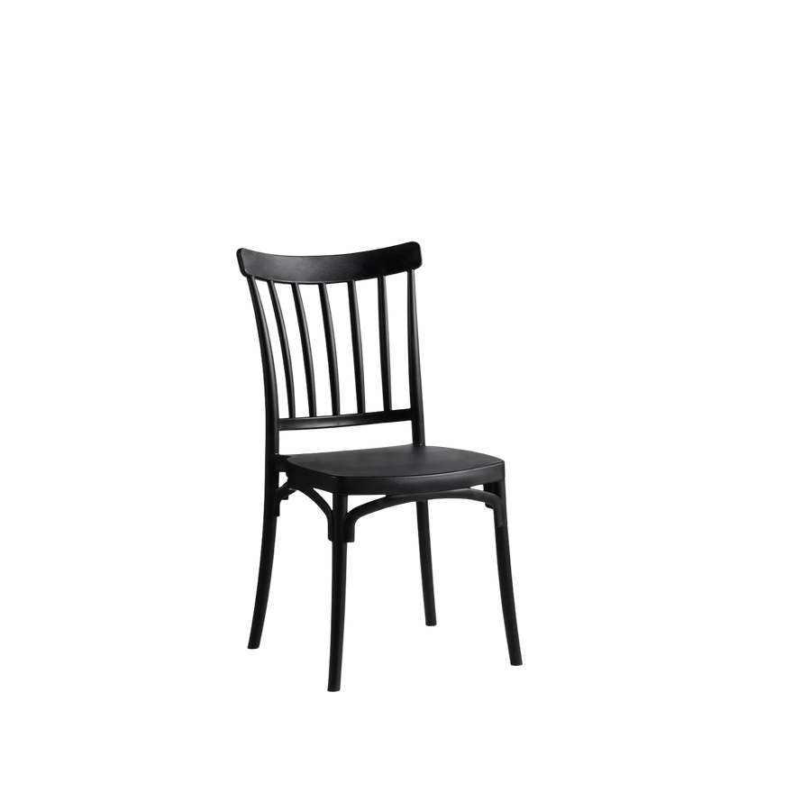 Alba Polypropylene Caffe/Bistro Polypropylene Stacking Chair Black