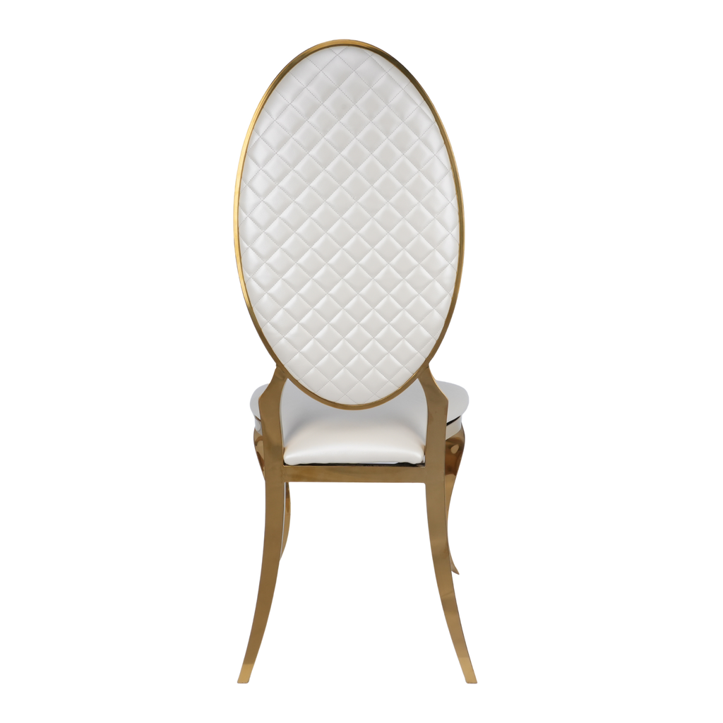 Opal Oval Back PU Leather Stacking Chair - Off White