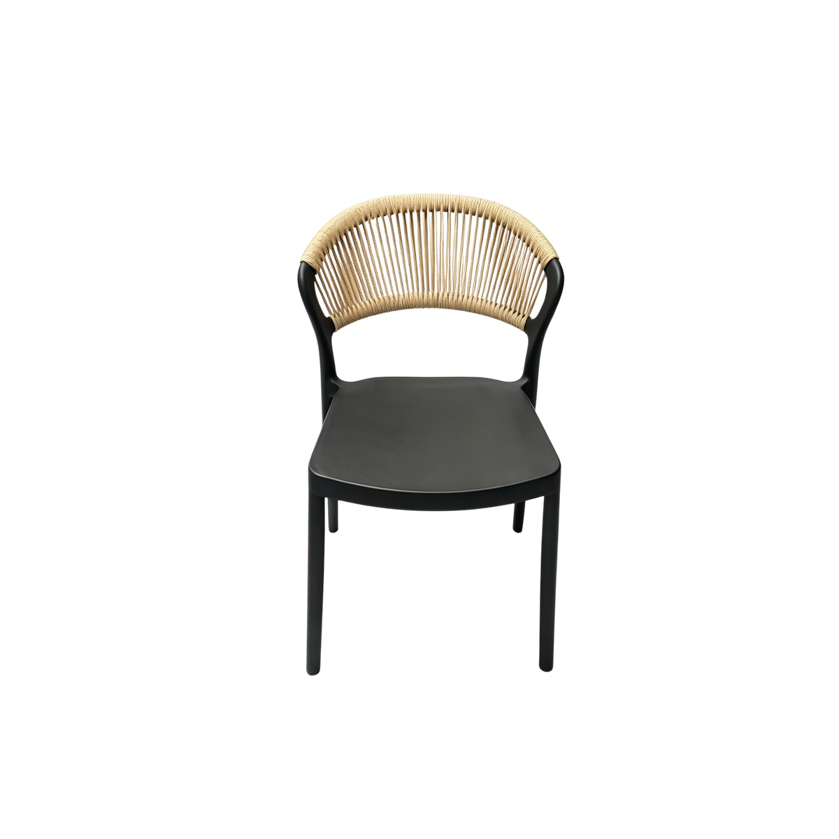 Coastal Rope-Back Polypropylene Black/Cream – Indoor & Outdoor Café and Garden Chair