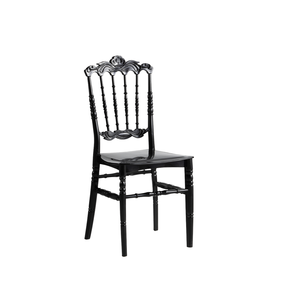 Chiavari Lepo Stacking Polypropylene Chair Black