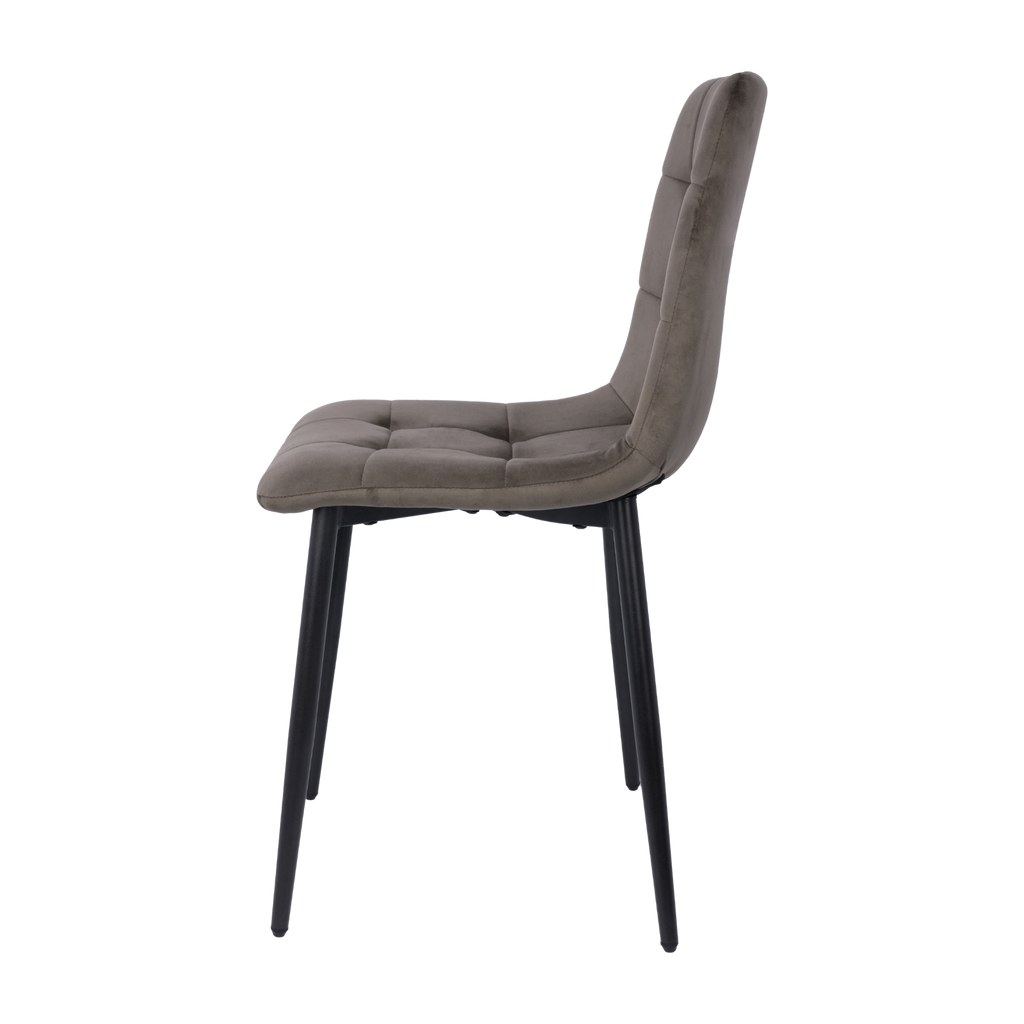 Velvet Dining Chair with Metal Legs Taupe Brown
