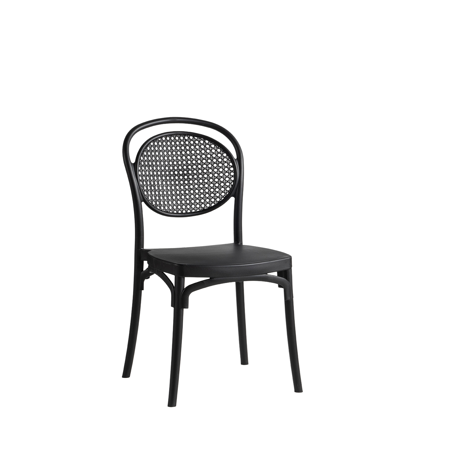 Sera Caffe/Bistro Polypropylene Stacking Chair Black