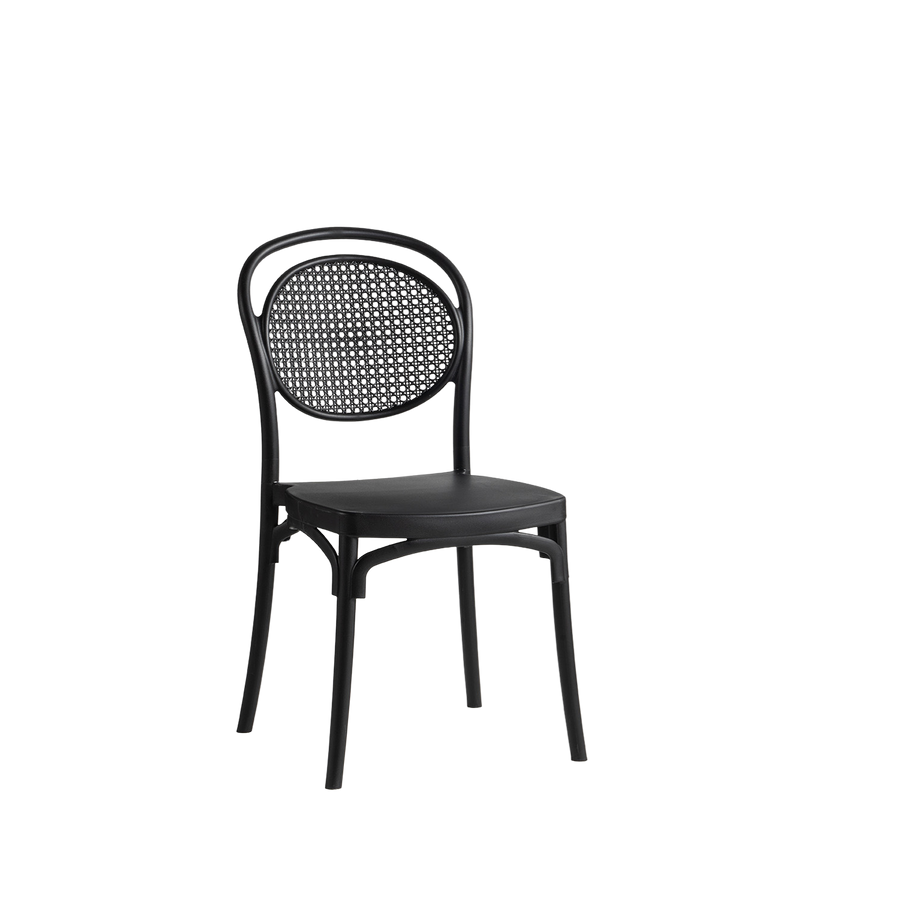 Sera Caffe/Bistro Polypropylene Stacking Chair Black