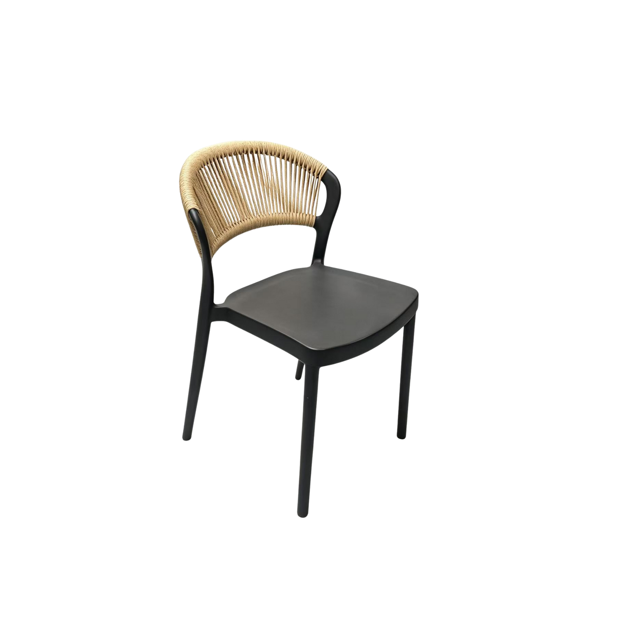 Coastal Rope-Back Polypropylene Black/Cream – Indoor & Outdoor Café and Garden Chair