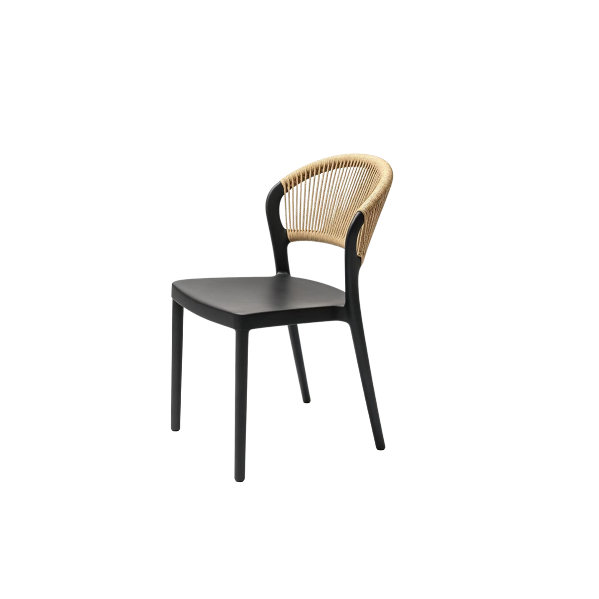 Coastal Rope-Back Polypropylene Black/Cream – Indoor & Outdoor Café and Garden Chair