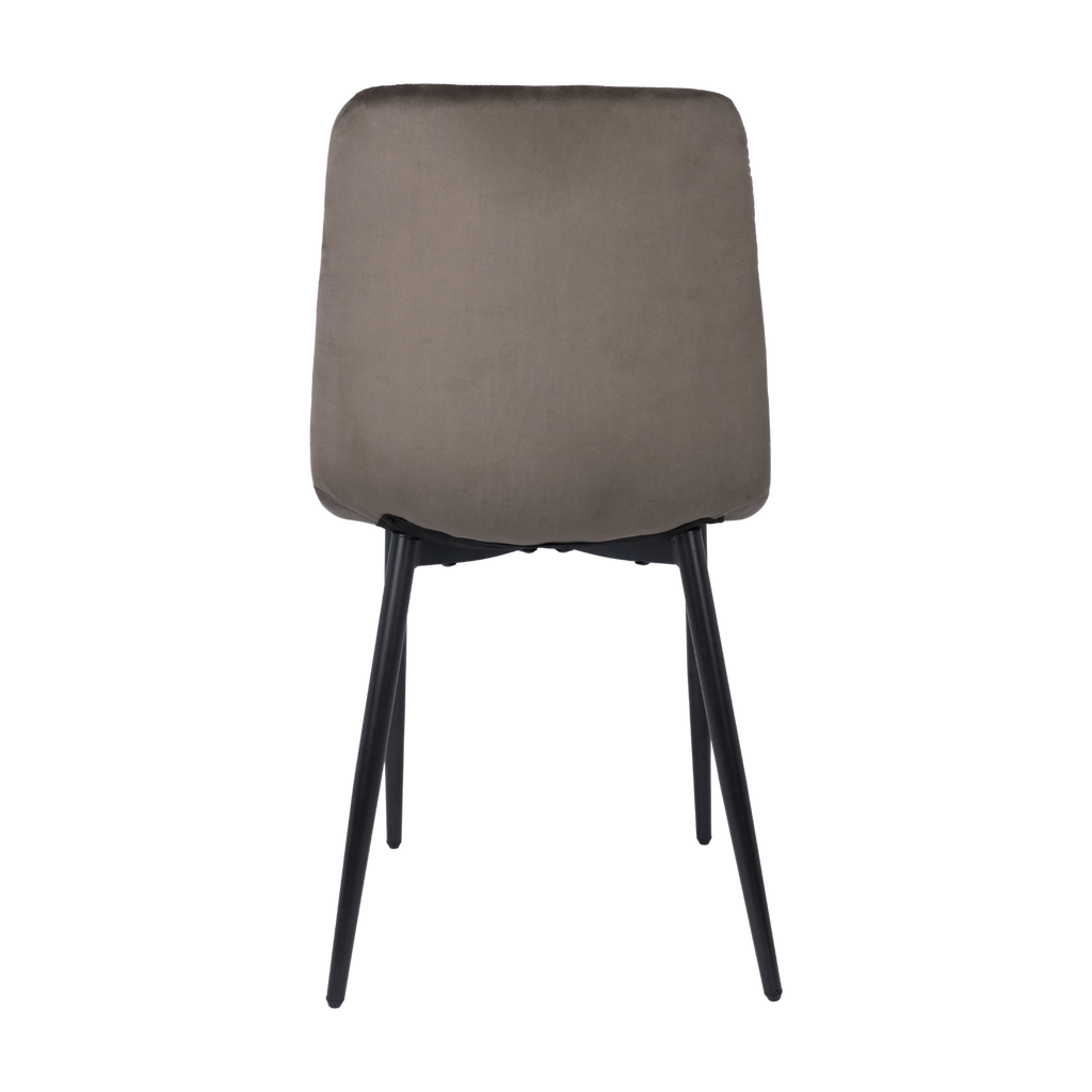 Velvet Dining Chair with Metal Legs Taupe Brown
