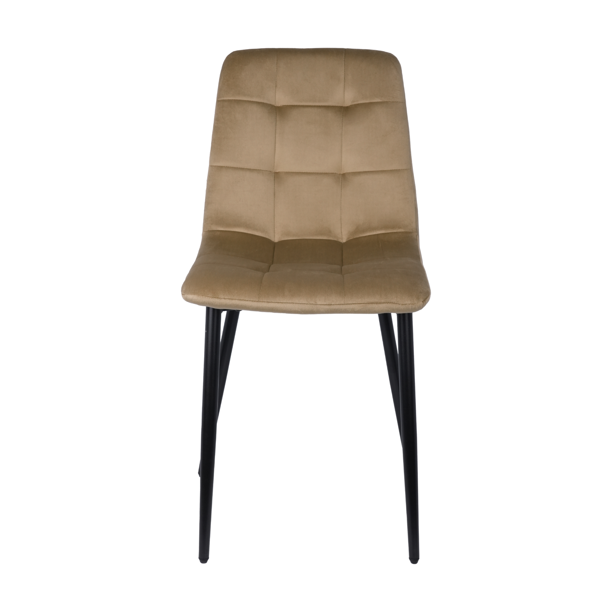 Velvet Dining Chair with Metal Legs Beige