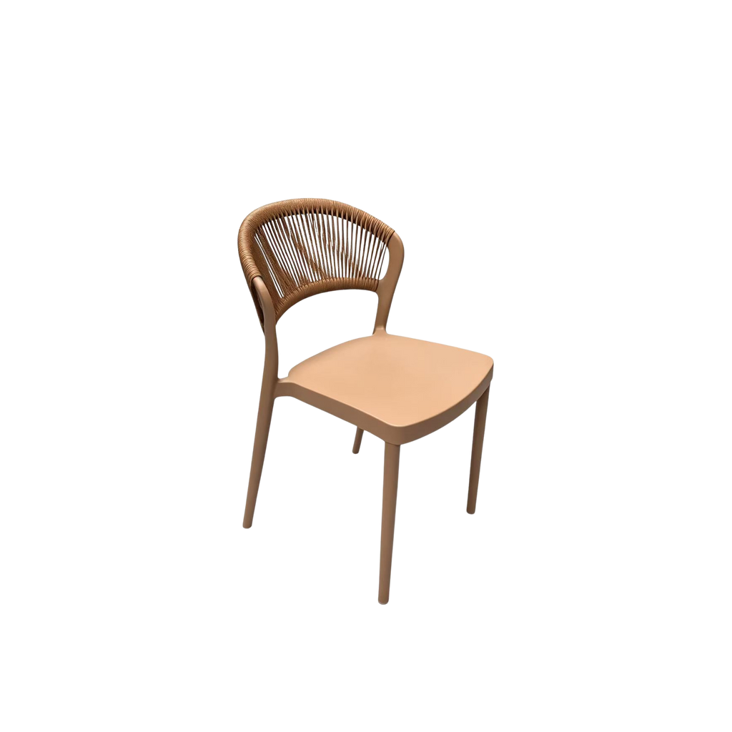Coastal Rope-Back Polypropylene Brown – Indoor & Outdoor Café and Garden Chair