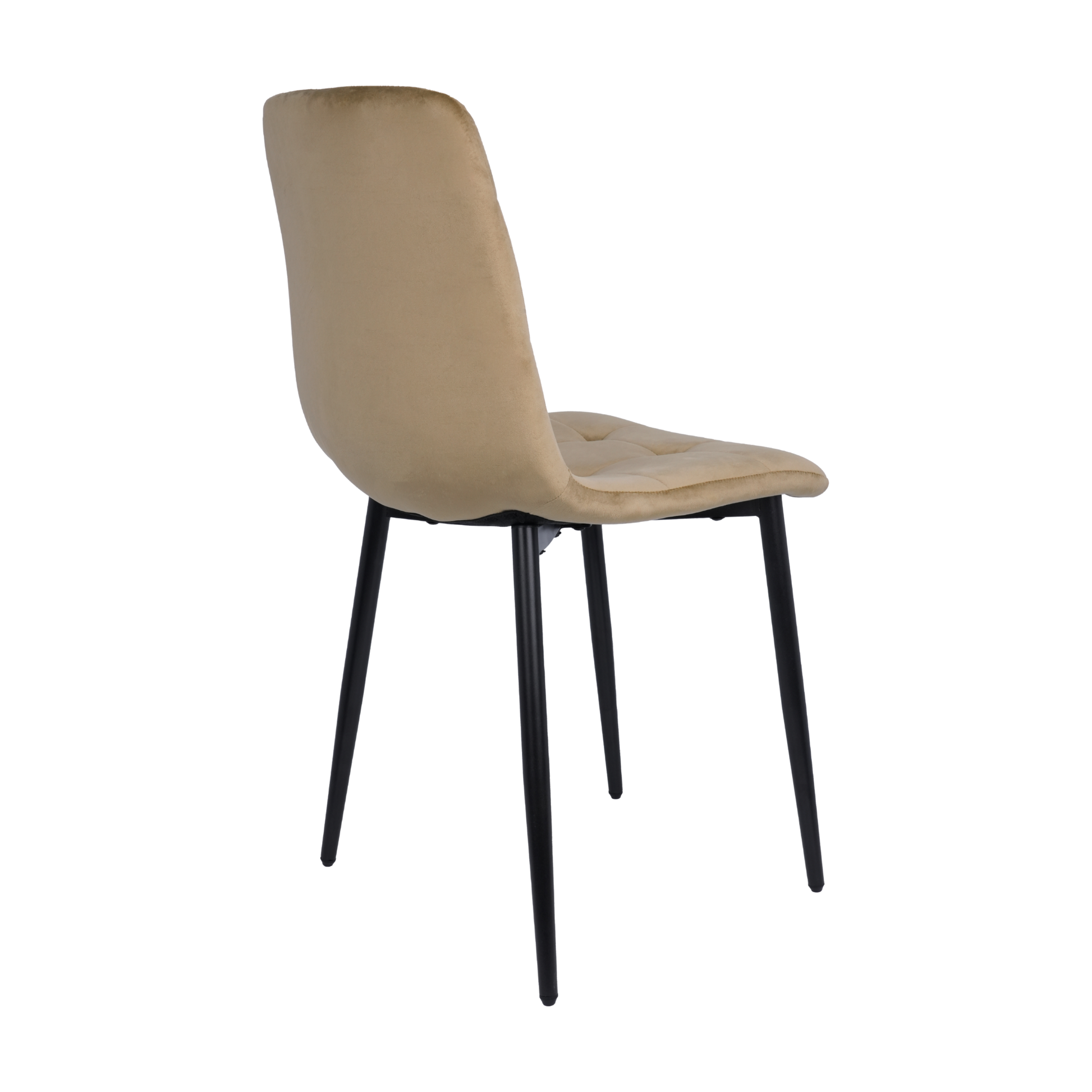 Velvet Dining Chair with Metal Legs Beige