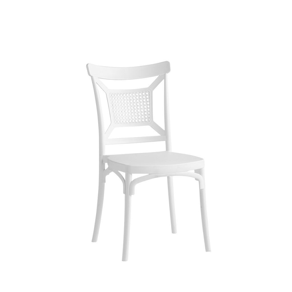 Enzo Caffe/Bistro Polypropylene Stacking Chair White