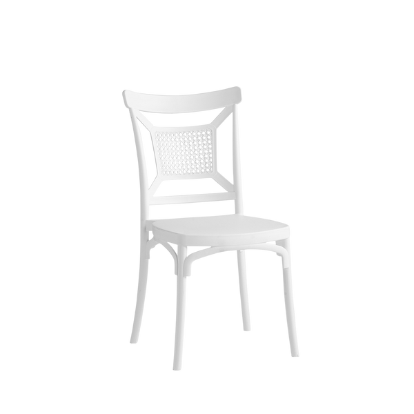 Enzo Caffe/Bistro Polypropylene Stacking Chair White