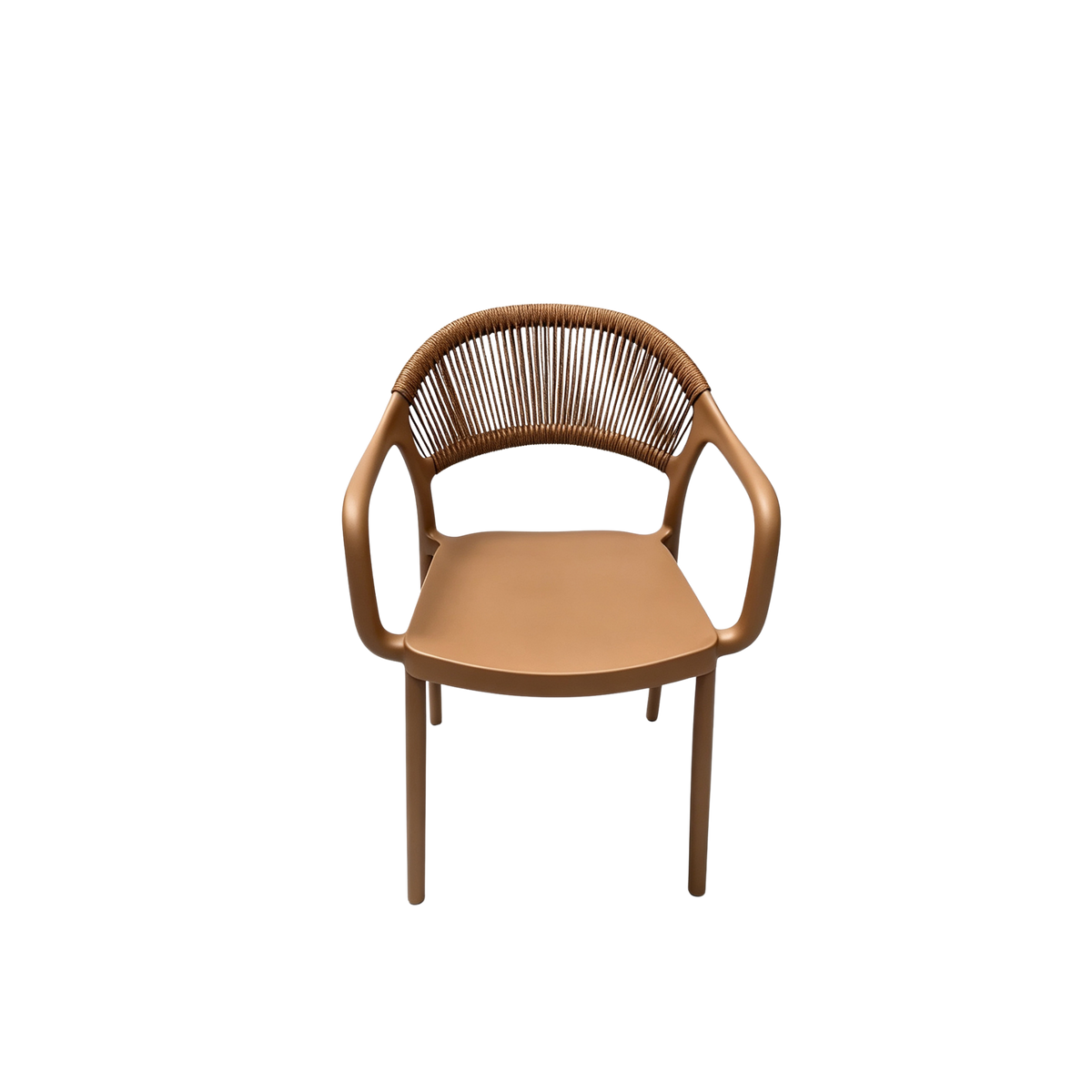 Coastal Rope-Back Polypropylene Armchair Brown – Indoor & Outdoor Café and Garden Chair