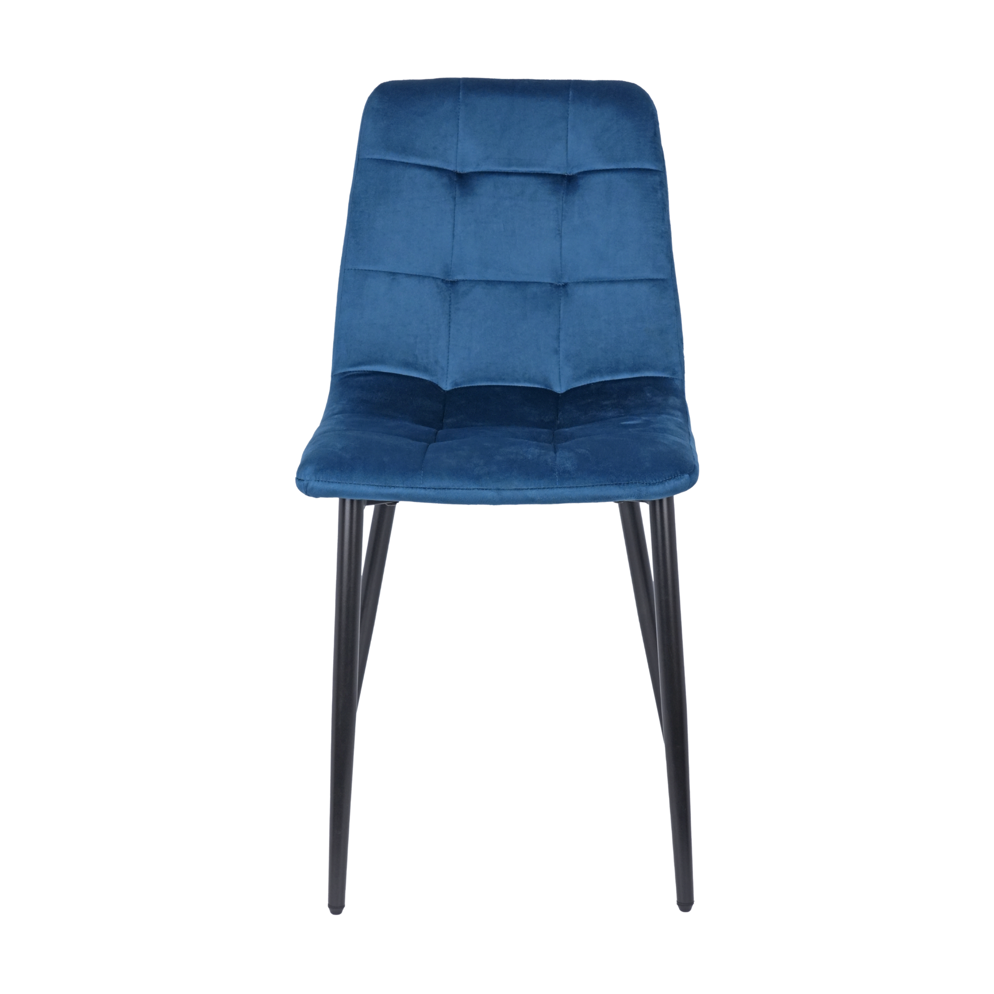 Velvet Dining Chair with Metal Legs Navy Blue