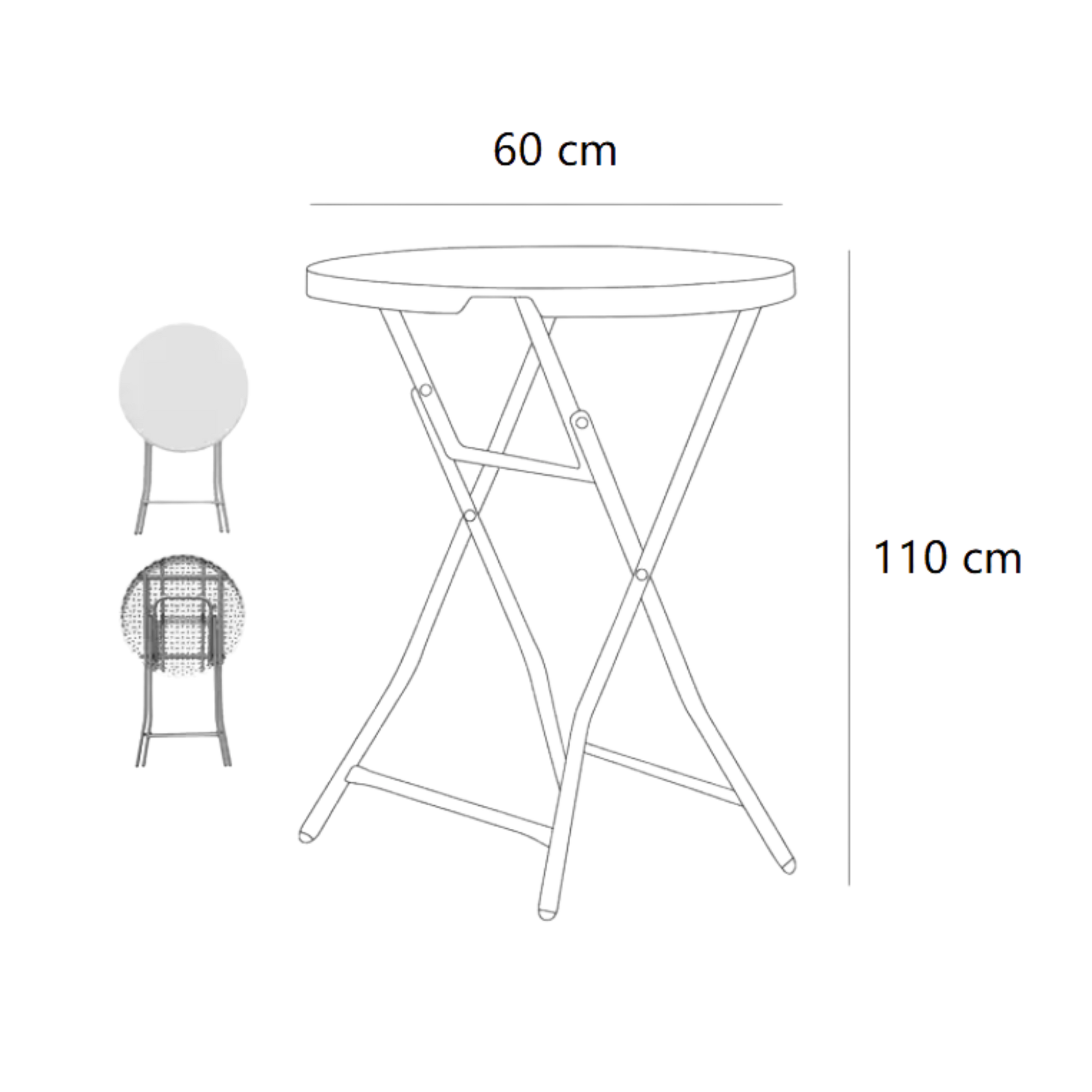 Tall Cocktail Table 80×110 cm