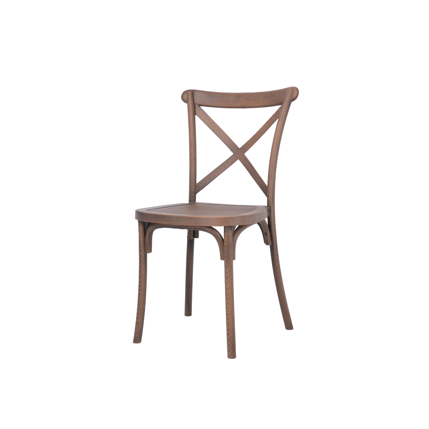 The Crossback Caffe Polypropylene Chair - Brown (Needs Assembly)